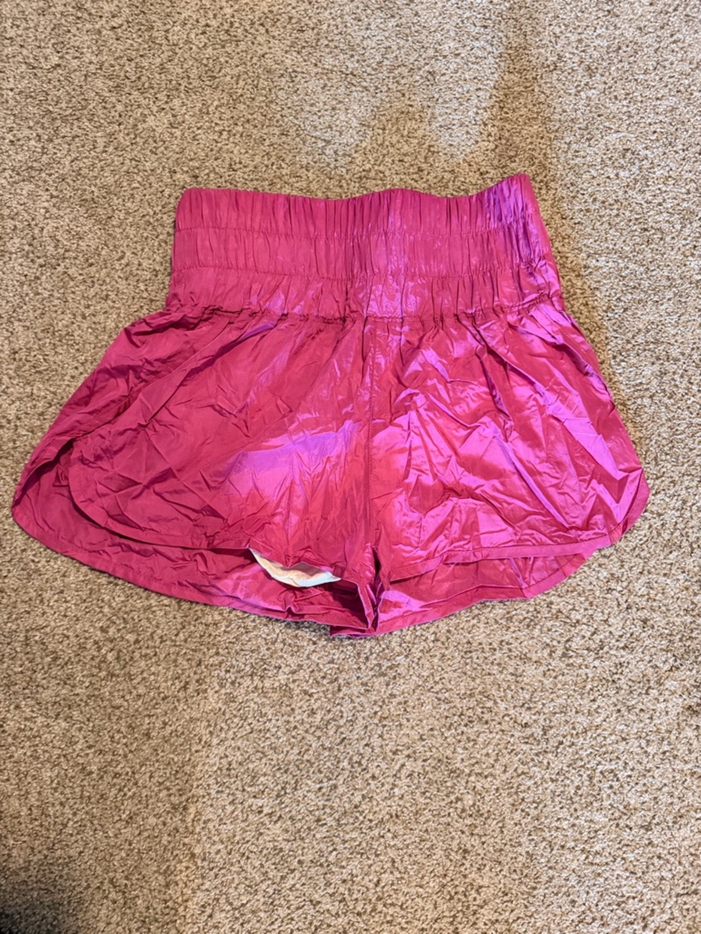 FP Movement by Free People Fuchsia Smocked Waist Athletic Shorts